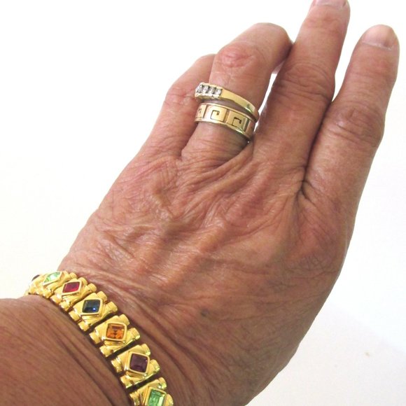 Multicolor gold metal rainbow bracelet - Picture 3 of 4